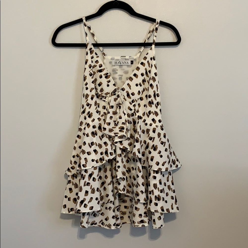 Havana Cheetah Print Peplum Tank